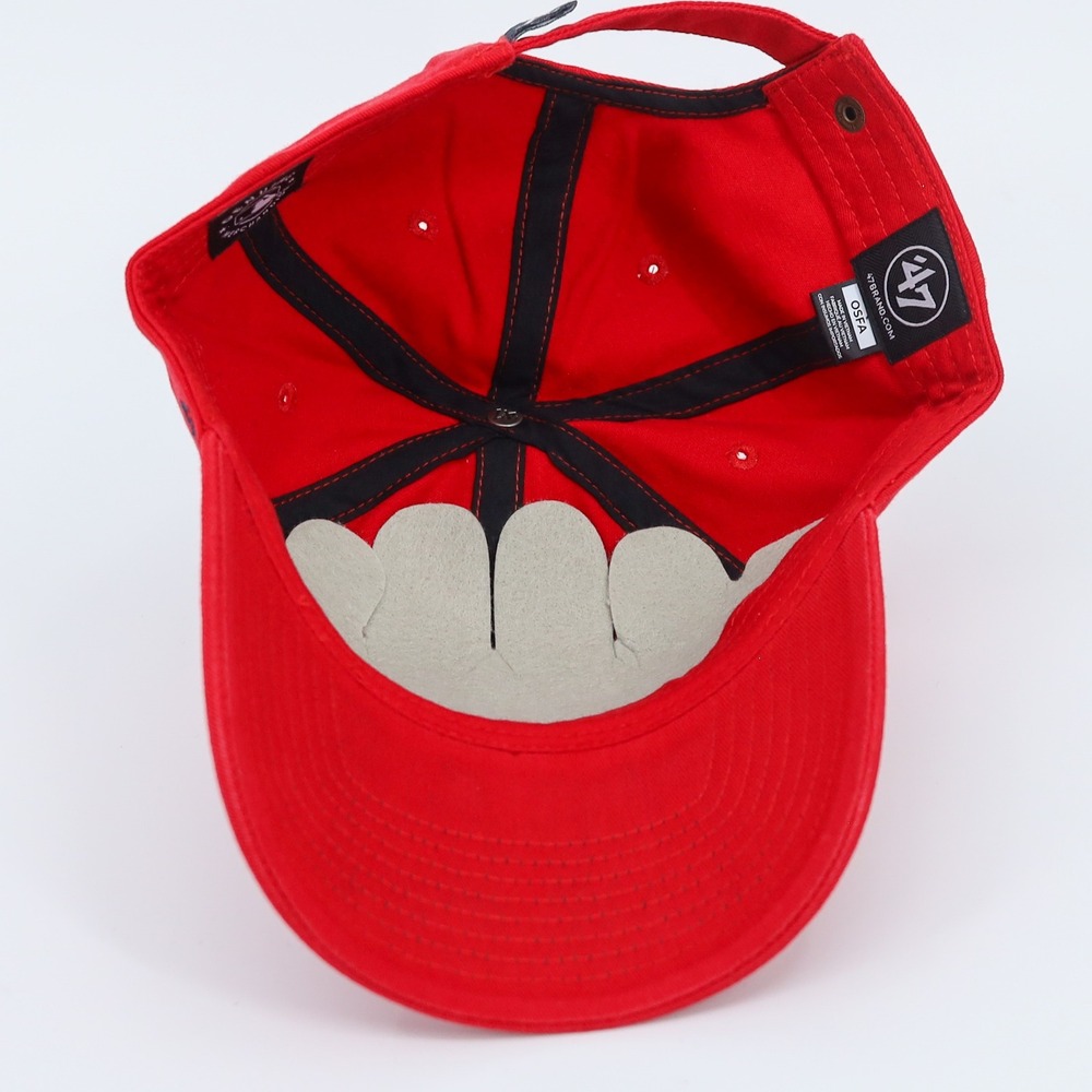 47 Brand Atlanta Braves Red Cleanup MLB Baseball Cap Adjustable Navy A Logo OSFA - Picture 6 of 11